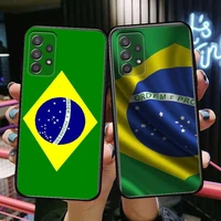 brazilian flag phone case hull for samsung galaxy a70 a50 a51 a71 a52 a40 a30 a31 a90 a20e 5g a20s black shell art cell cove
