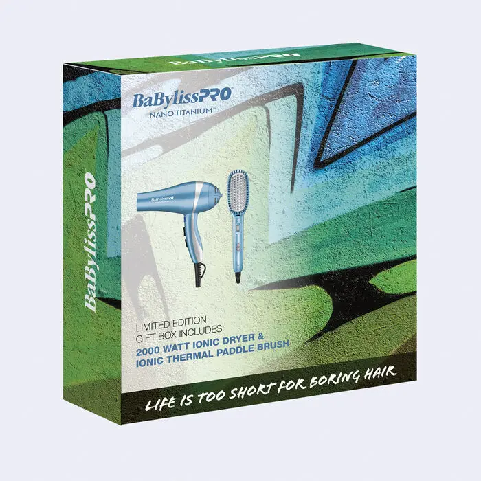 

2000 Watt Ionic Dryer & Ionic Thermal Paddle Brush Gift Box