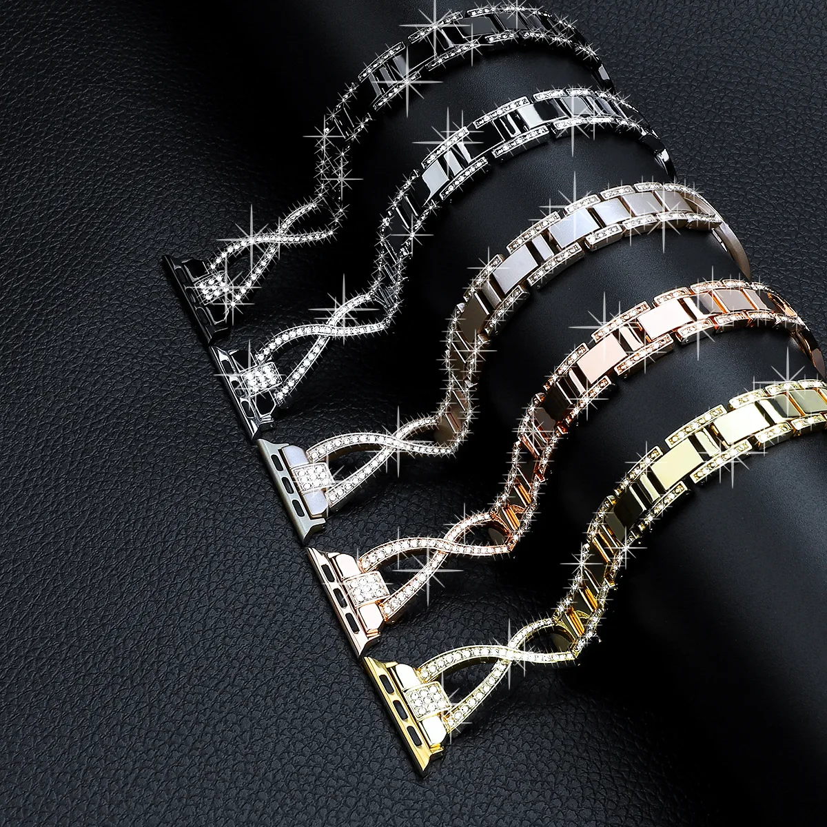 Luxury Diamond Women Strap for Apple Watch 8 Band Ultra 49mm 41mm 45mm 40mm 44mm Metal Bracelet iWatch Series 7 6 SE 5 4 3 Belt