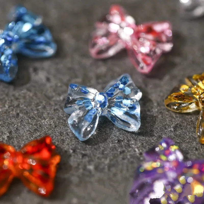20 шт. подвески для ногтей AB Aurora Mocha Bow Nail Art Resin 3D Flat Back Bow-Knot 11 мм |