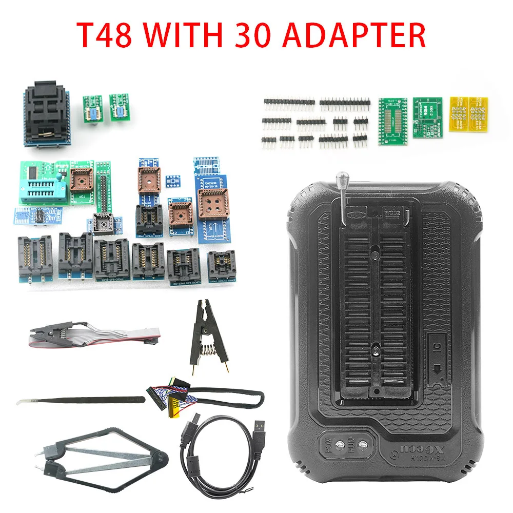 Newest T48 (TL866-3G) Programmer Support 31000+ ICs for SPI Nor NAND Flash EMMC BGA TSOP SOP PLCC Replace TL866II TL866CS