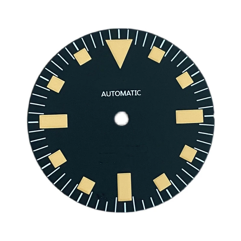 

Зеленый светящийся циферблат для часов 28,5 мм, циферблат для часов для дайвинга NH35/NH36 в стиле ретро, детали для автоматического движения
