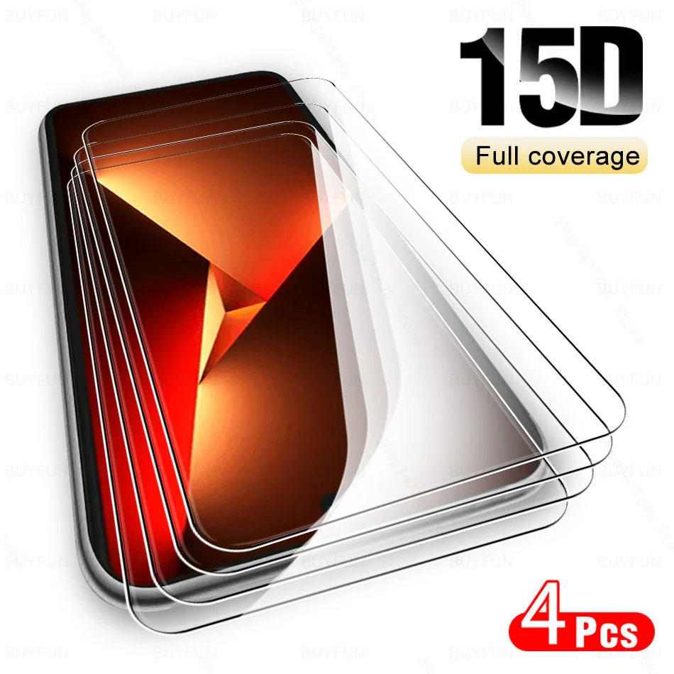 

4Pcs 15D Glass For Tecno Pova 5 4G Protective Glass Tecon Pova5 Pro Pova5Pro 5Pro LH7n LH8n 6.78inch 2023 Screen Protector Film