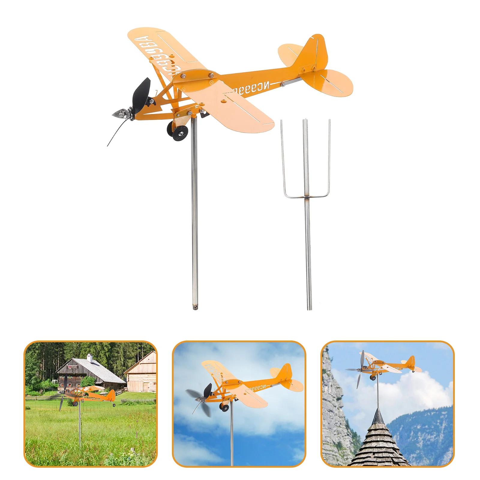 

Vane Weather Weathervane Wind Garden Indicator Roof Airplane Plane Direction Decorative Windmill Outdoor Metal Farmhouse Stake