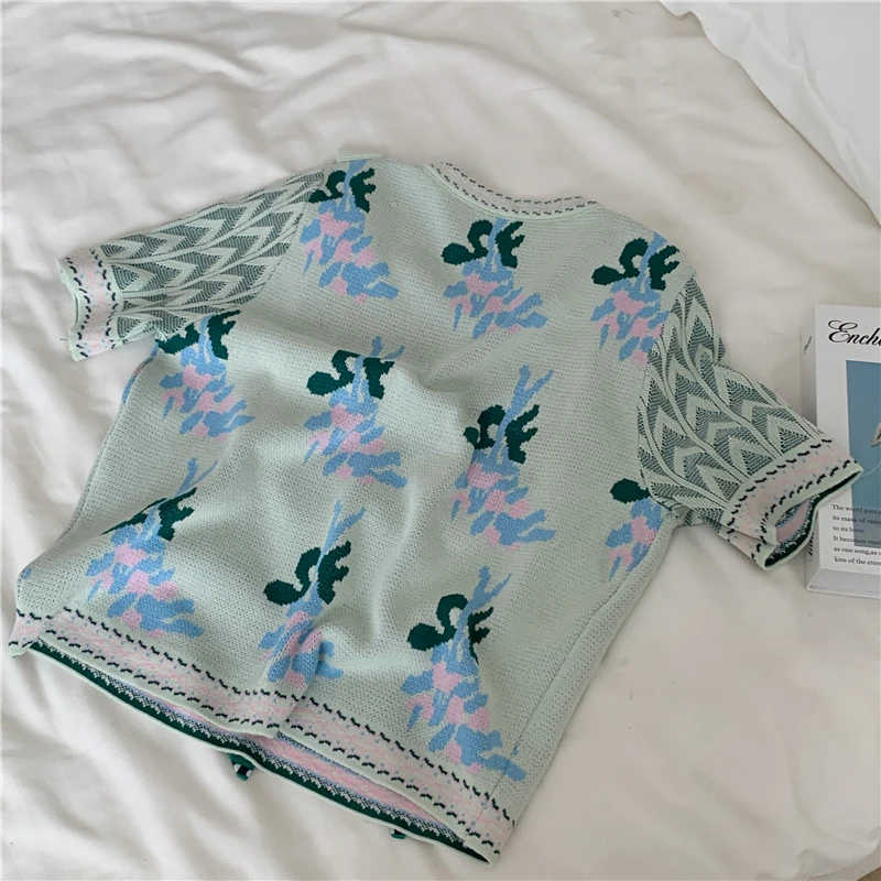 Женский жаккардовый джемпер в стиле Харадзюку