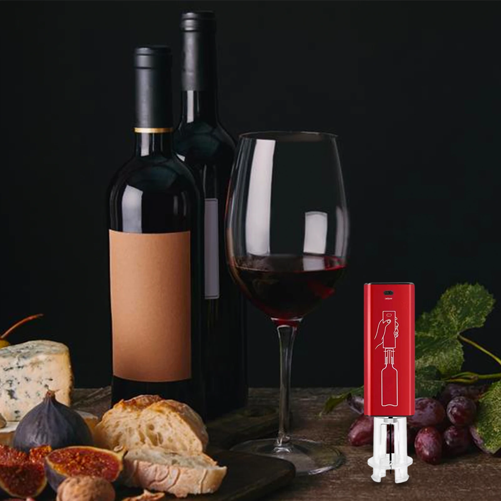

Electric Wine Opener Wine Bottle Opener SetBattery Operated Wine Openers With Foil Cutter One-Click Button Rechargeable Wine