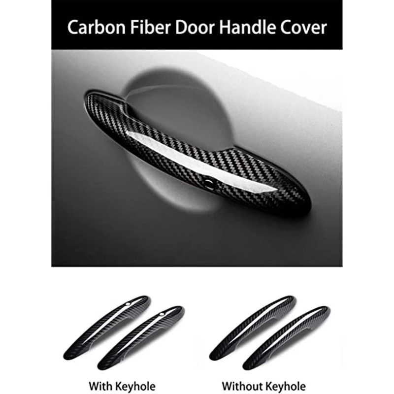 

4PC Carbon Fiber Door Handle Cover Accessories with Keyhole for Mini Cooper F55 F56 F54 F60 R55 R56 R60 Countryman
