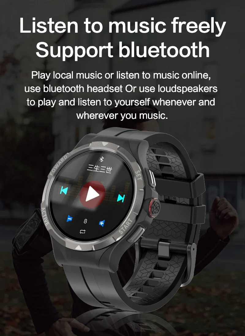 Смарт-часы 2024 V10 для мужчин 4G + 128G 1 43-дюймовый экран Android 10 GPS телескопические 120