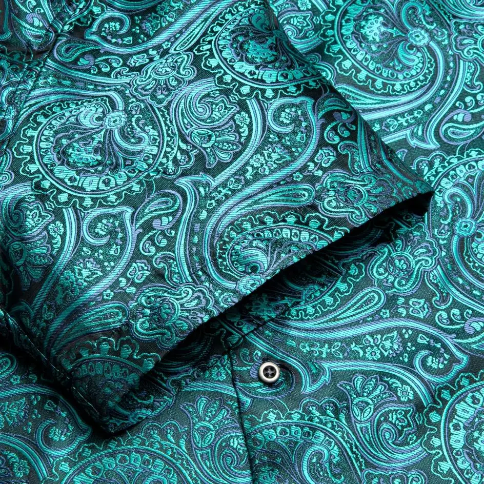 Hi-Tie Luxury Woven Silk Mens Shirts Short Sleeve Slim Fit Purple Red Gold Blue Black Grey Shirt For Men Summer Beach Business