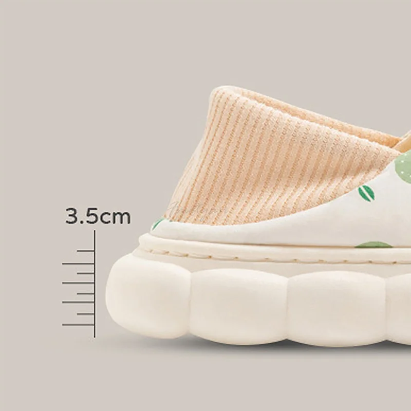 Lovely Fruit Printed Indoor Slippers for Women Platform Shoes House EVA Non-Slip Home Slippers Women Thick Sole Shoes Bedroom