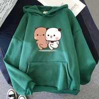 kawaii cartoon graphic print sweatshirts womenmen cute hoodies panda bear pandabear printing pullovers korean fashion female
