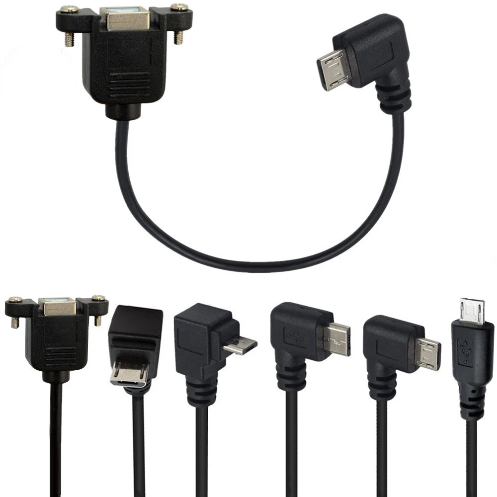 Купи Micro-USB 5pin Micro USB 2.0 Male to USB 2.0 B Type Female Connector Cable 50cm With Panel Mount Hole cables за 103 рублей в магазине AliExpress