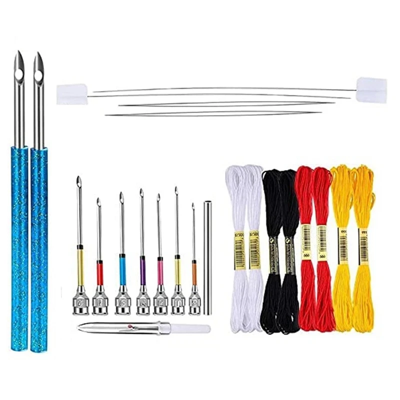 

Punch Needle Tool Kit Embroidery Stitching Punch Needle & Needle Threader Embroidery Poking Cross Stitch Tools Knitting