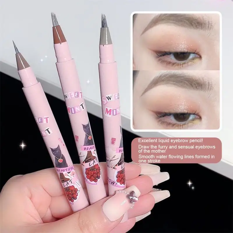 

New Microblading Eyebrow Tattoo Pen Waterproof 4 Fork Tip Long Lasting Professional Fine Sketch Enhance Stencil Eye Brows Pencil