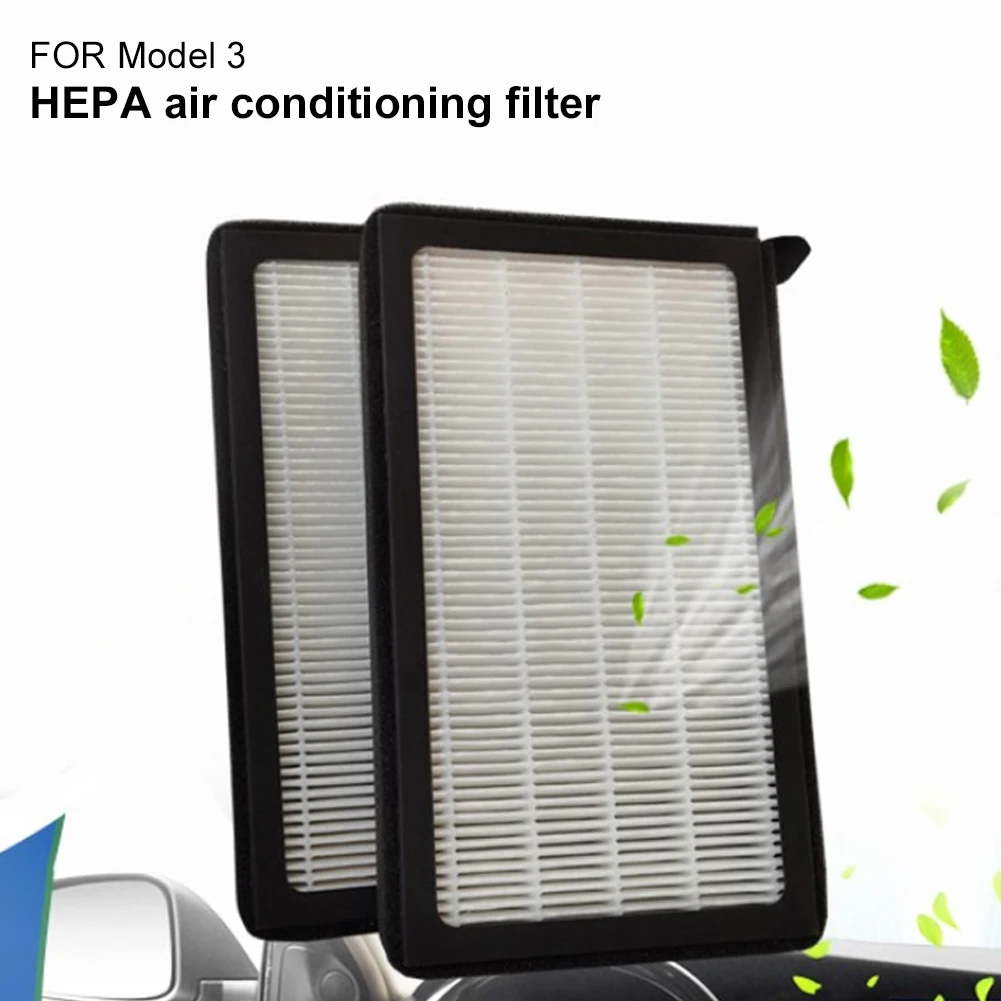 

2PCS New Model3 Car Air Filter HEPA Cleaner Activated Carbon Replacement Protection For Tesla Model 3 2021 Accessories