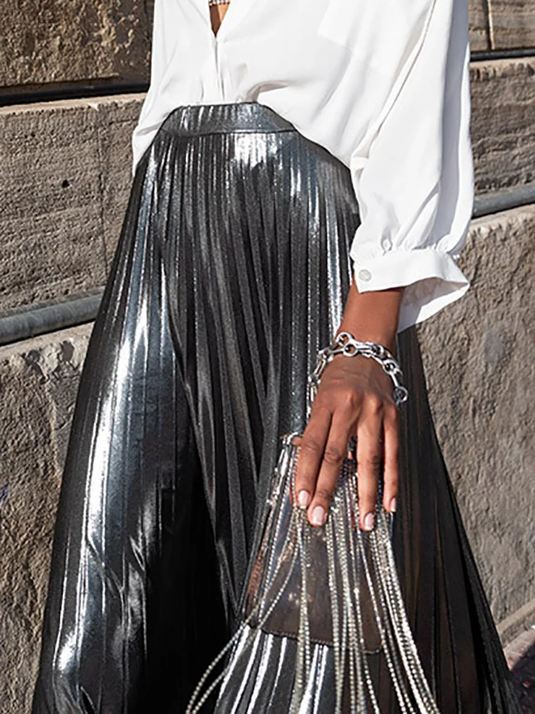 Женская плиссированная юбка с поясом на резинке элегантная повседневная