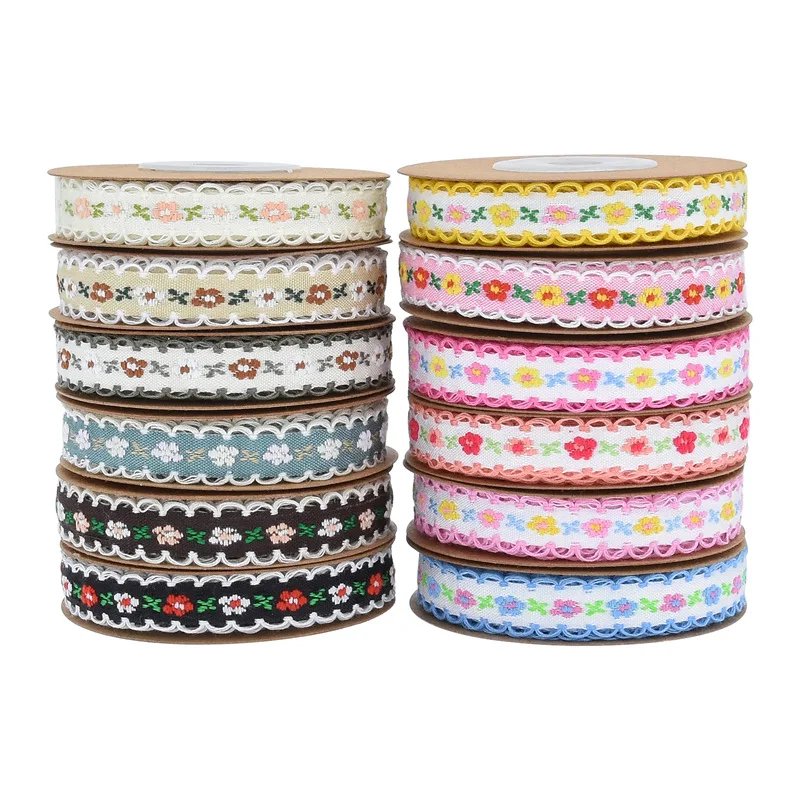 

5 Yards A Roll of Ethnic Style Embroidered Jacquard Ribbon Double Ear Side Luggage Tablecloth Edge Accessories Diy Vase Ribbon