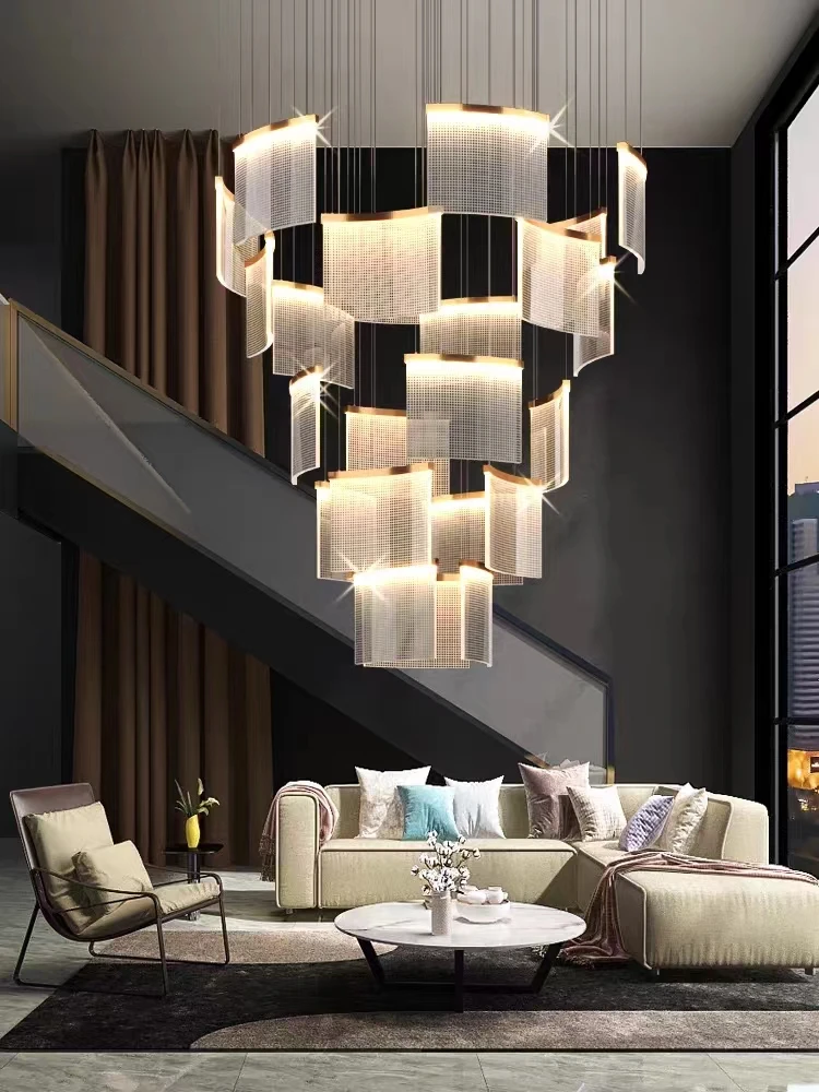 

Chandelier Led Art PnePand Lamp【Modern Hall Luxury Living Villa Restaurant Hotel Home Attic Duplex Staircase Decorative