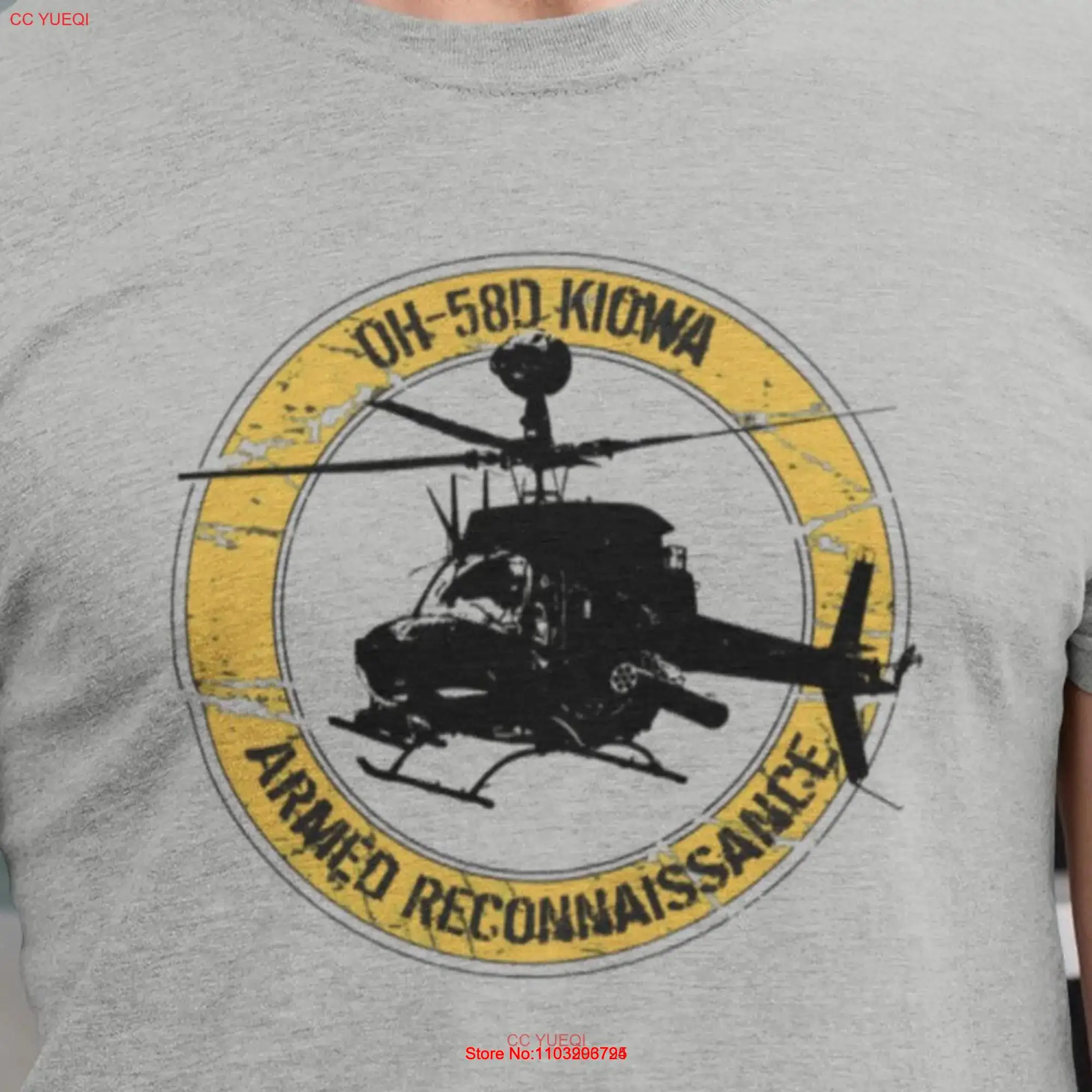 Футболка Helikopter PiloT OH 58D Kiowa OH58 Army Freedom с длинными или короткими рукавами