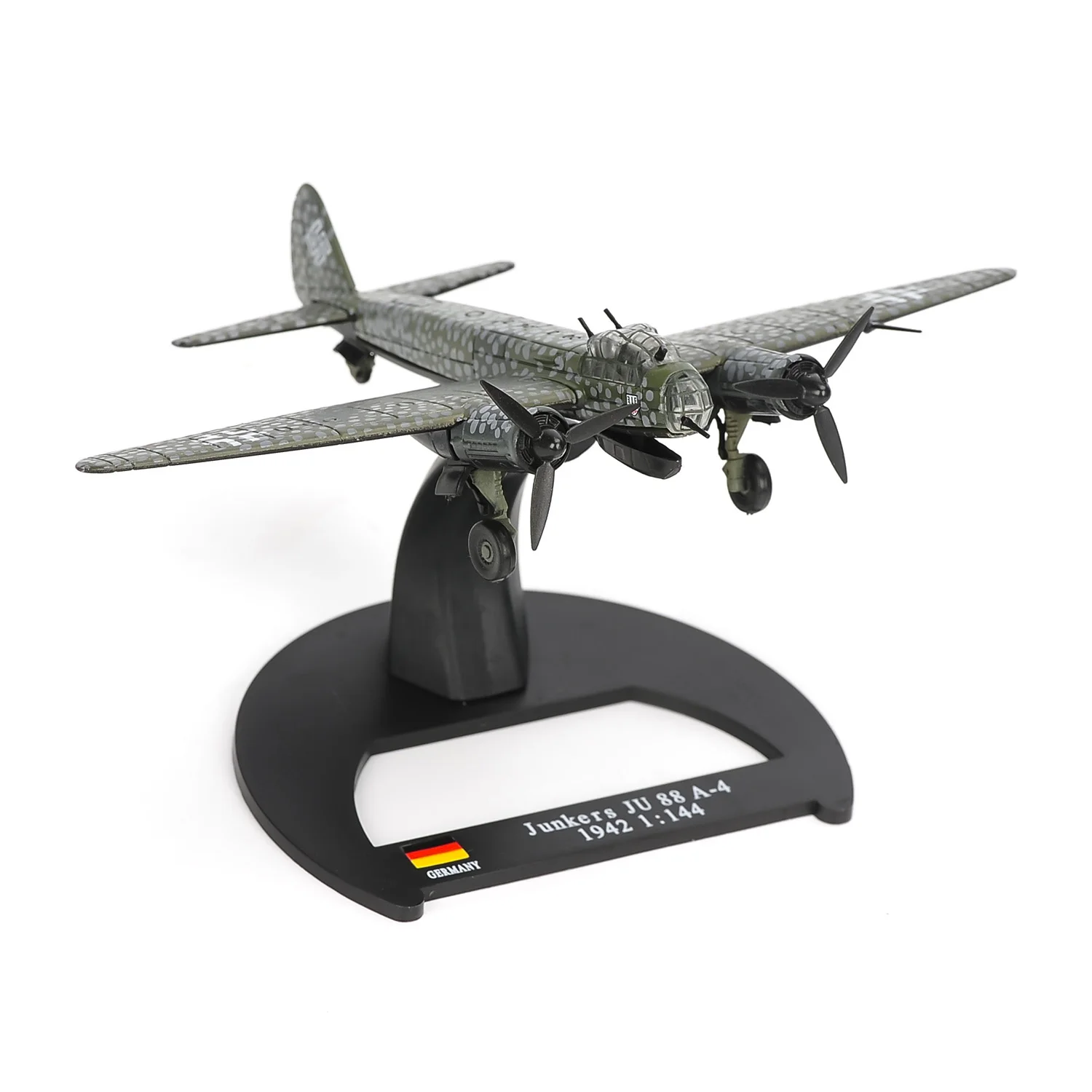 

1/144 Scale WWII Luftwaffe JU88A4 Bombing Plane Diecast Metal Aircraft Model For Collection Children Airplane Toy
