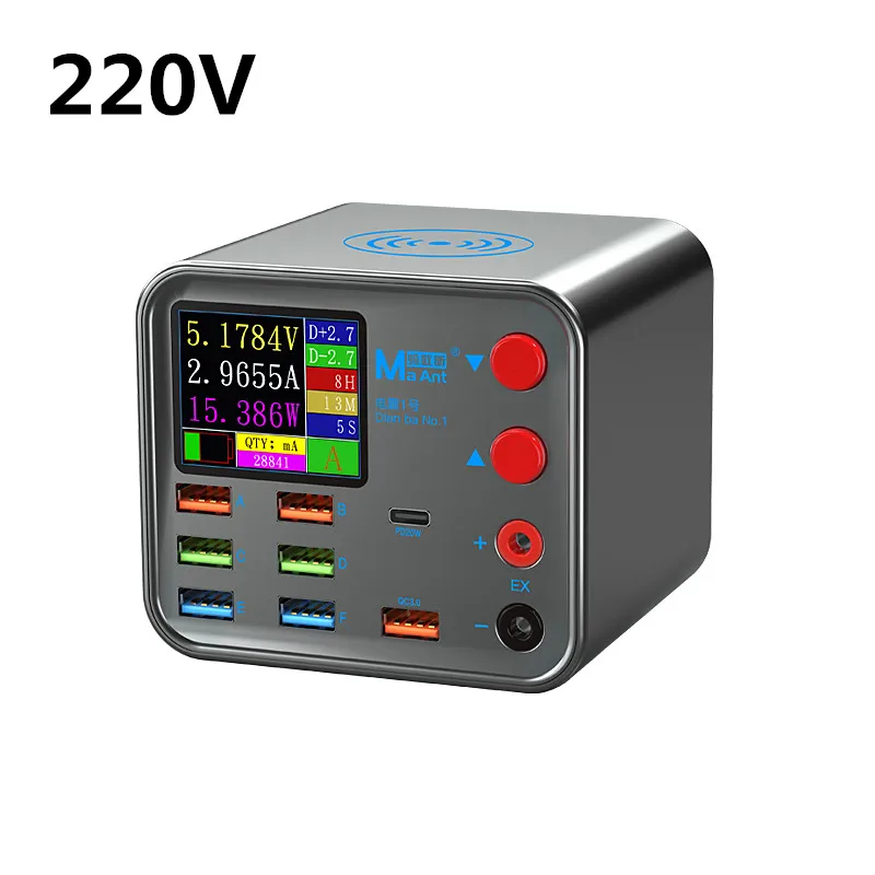 

MaAnt DianBa No 1, многопортовое беспроводное зарядное устройство PD + QC3.0, USB-порт, интеллектуальный мобильный телефон, быстрая зарядка, инструмент для ремонта короткого замыкания
