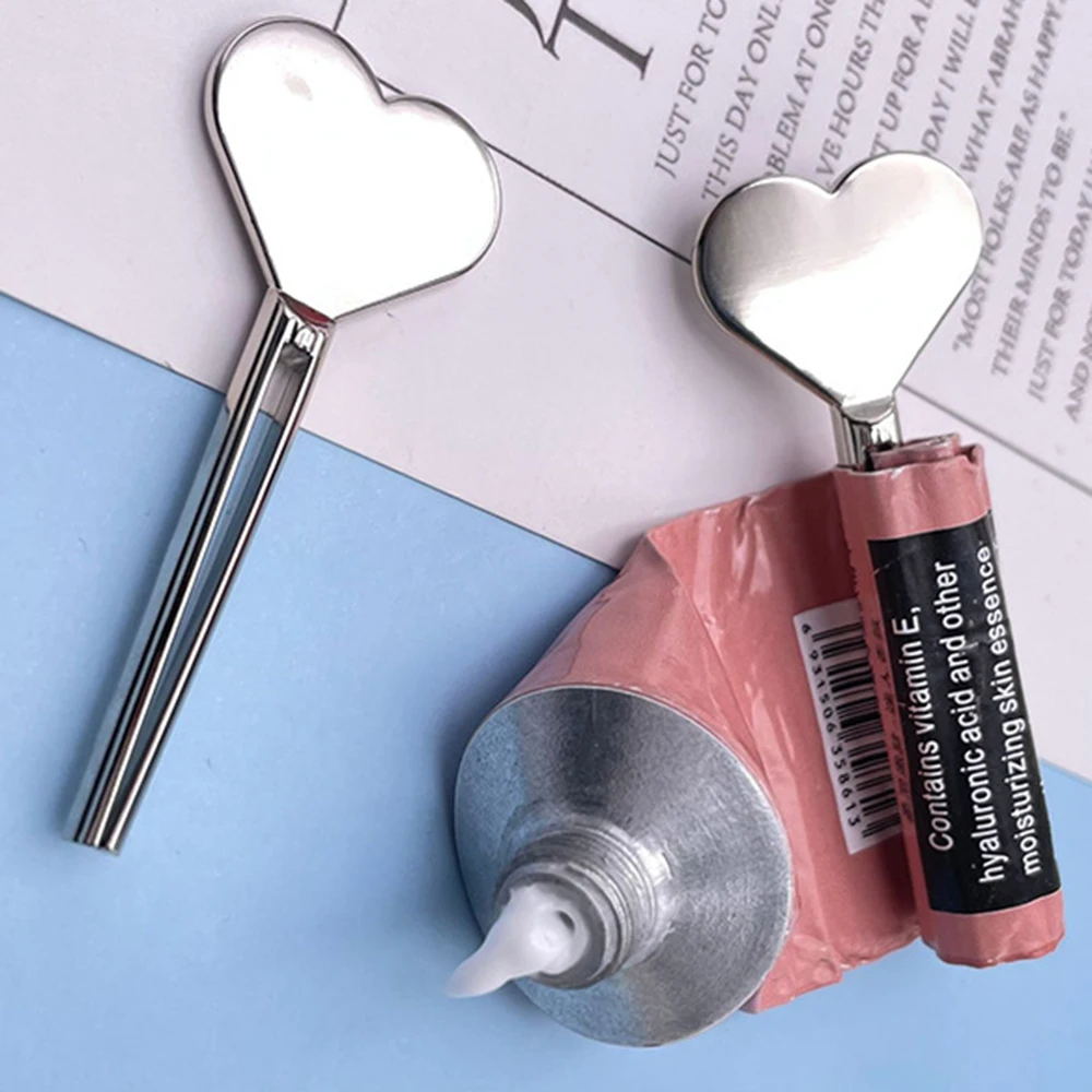 

Metal Manual Toothpaste Squeezer Hand Cream Tube Key Roller Lazy People Bathroom Accessories Heart Circle Shaped tube Dispenser