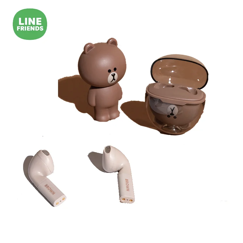Line Friends LFT07 коричневая настоящая беспроводная гарнитура BLE V5.0 + EDR