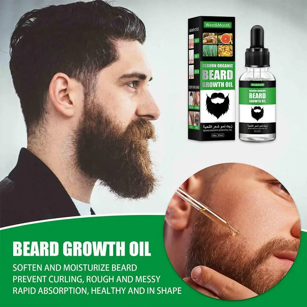 

30ml Men Beard Growth Oil Soften Nourishing Beard Care Beard Oil Moustache Enhancer Conditioner Balm Leave-In W Q6V1