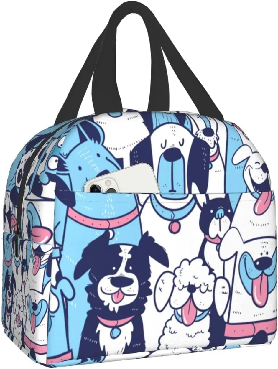 

Cartoon Dogs Lunch bags Insulated Lunch Box For Women Men Tote Bag Lunch Container For Work Travel Outdoors