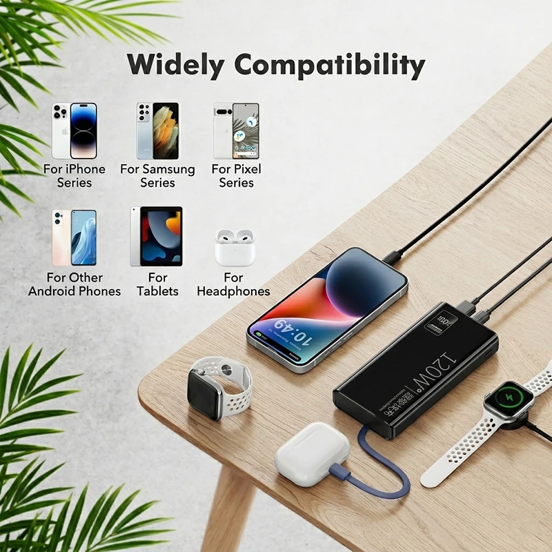 Xiaomi оригинальный 120 Вт внешний аккумулятор 50000 мАч внешний запасной аккумулятор портативное зарядное устройство Быстрая зарядка для iPhone Samsung цифровой дисплей внешний аккумулятор (art.: 3920da4e95840) - 3920da4e95840
