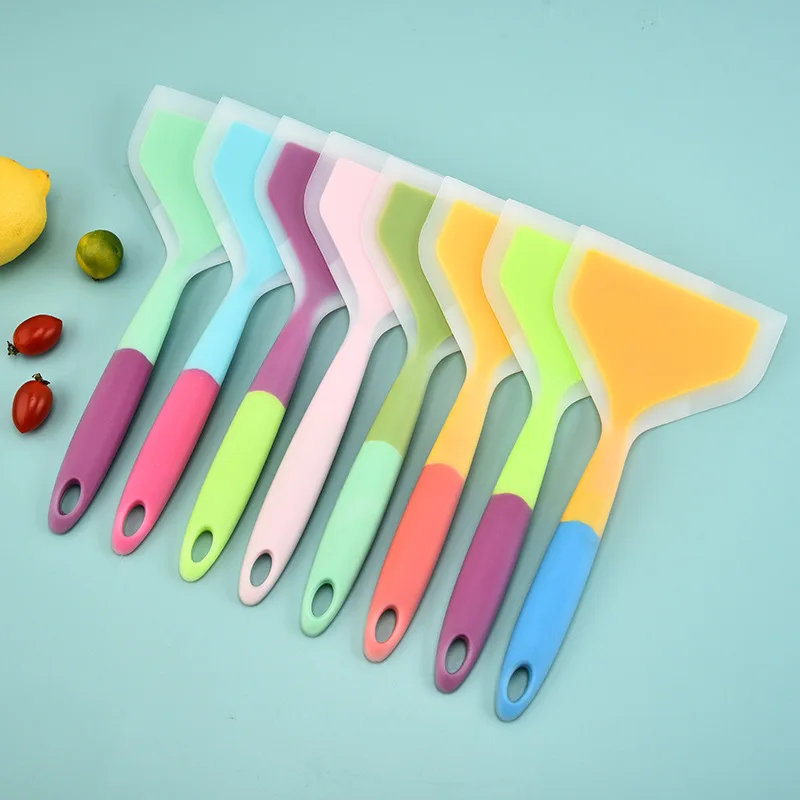 

Silicone Kitchen Ware Cooking Utensils Spatula Beef Meat Egg Kitchen Scraper Wide Pizza Cooking Tools Shovel Non-stick Spatula