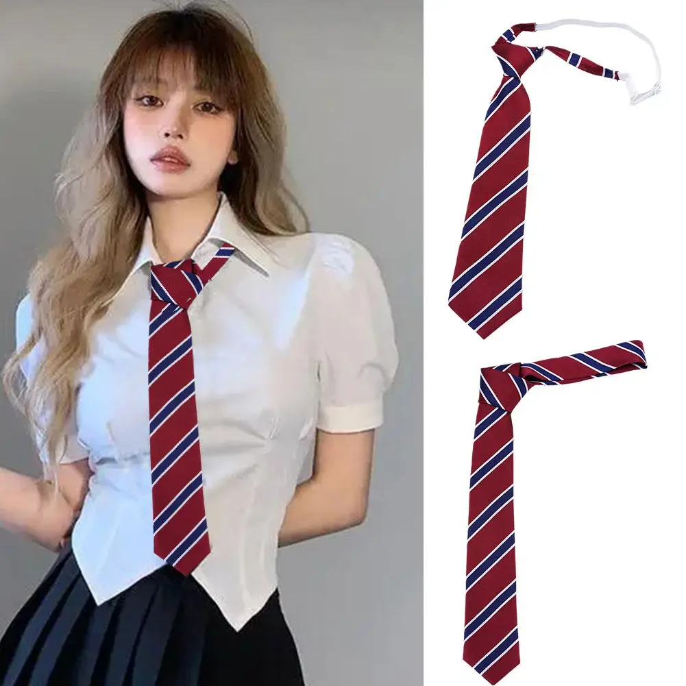 

Women Men Stripe Tie Retro Jacquard Neck Tie Slim Necktie For JK Uniform Korean College Style All-match Trendy Accessories