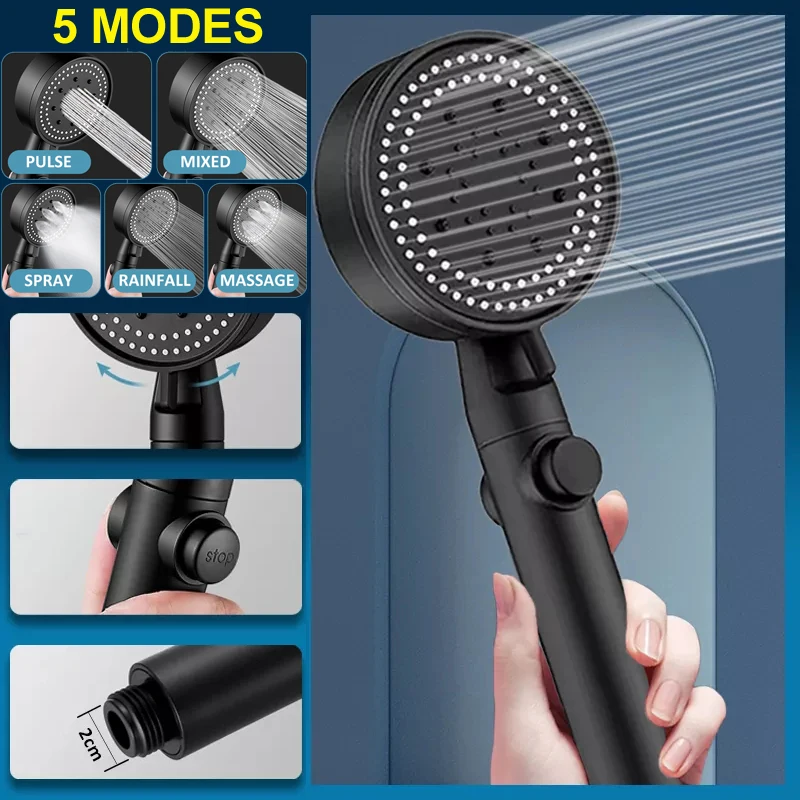 Улучшенная душевая головка высокого давления 5 режимов ручная Регулируемая