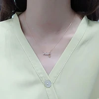 love letter clip diamond heart shaped pendant necklace female wild zircon clavicle chain girls jewelry gift