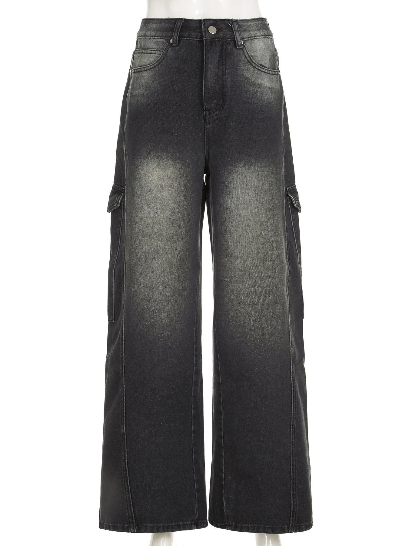 Rockmore уличная одежда джинсы на молнии повседневные свободные джинсовые брюки