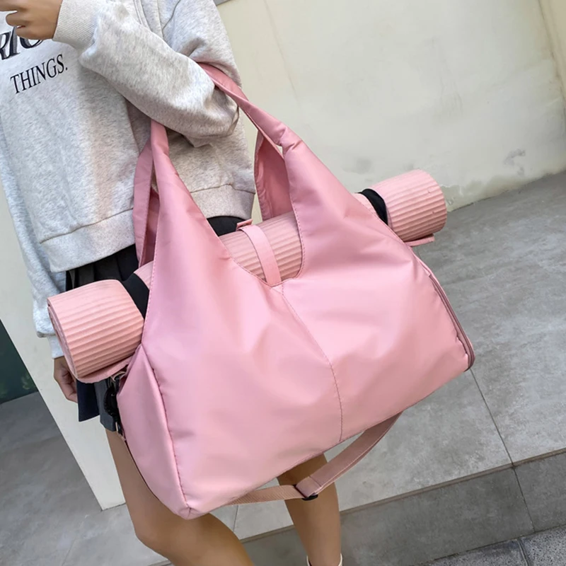 Female Gym Bags Luggage Travel Fitness Training Accessories Weekender Bolsas for Shoes Ladies' Yoga Mat Women's Sports Handbag