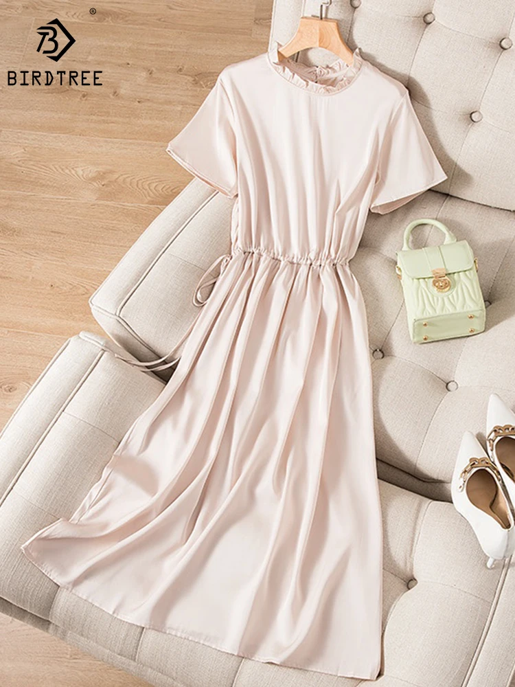 

Женское кружевное платье с короткими рукавами и круглым вырезом Birdtree, элегантное платье для причастия, лето 93%, D38836QD