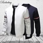 Мужская куртка на молнии, однотонная Повседневная бейсбольная куртка, приталенная спортивная куртка для улицы, Осень-зима 2021