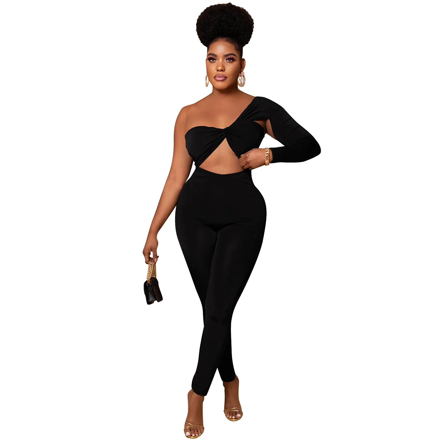 

Женский слитный комбинезон без бретелек, с длинным рукавом