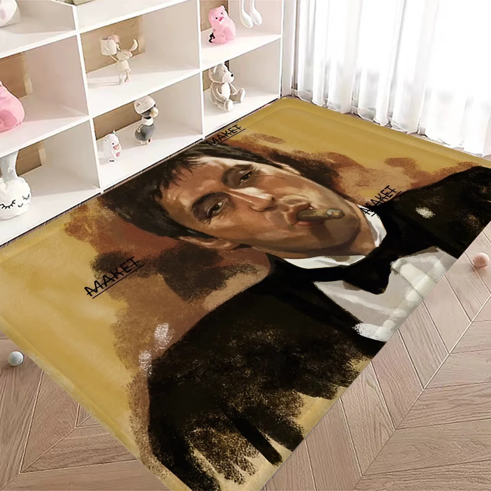 S-Scarface 1983 Film Al P-Pacino Movie Room Mats Retro Multiple Choice Living Kitchen Rug Non-Slip Welcome
