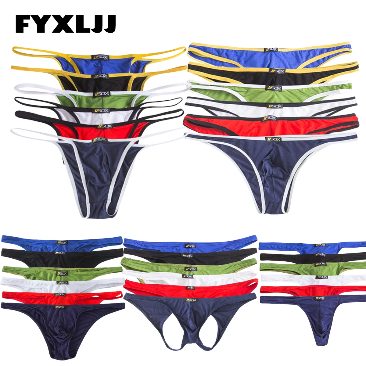FYXLJJ 4/6/8pcs Low Waist Mens Briefs Temptation Underwear G String Thongs Male Penis Pouch Underwear Men Bikini Masculina Cueca
