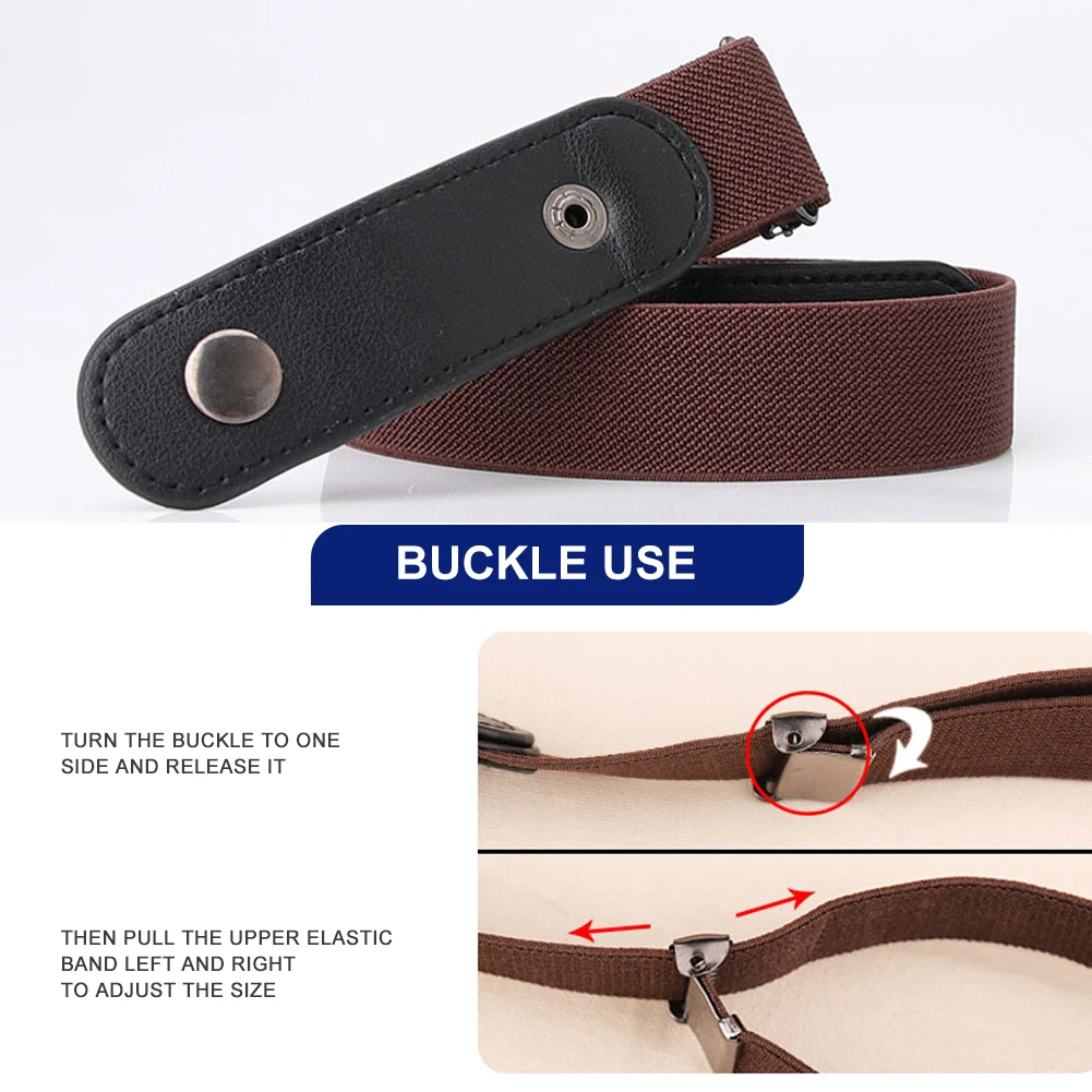 Ремень женский и мужской без пряжки эластичный Невидимый регулируемый пояс