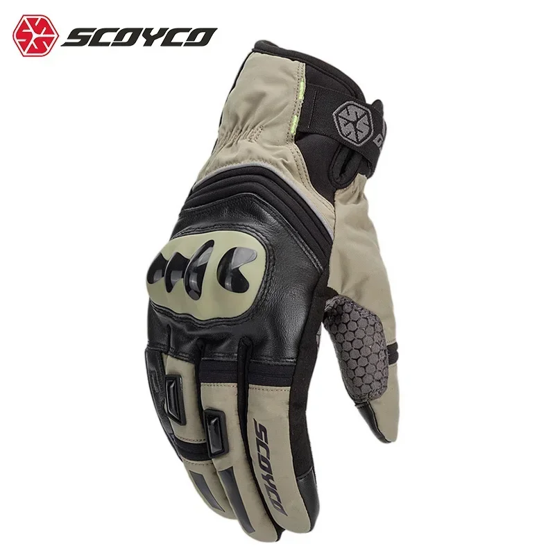 Scoyco мотоциклетные перчатки для мужчин и женщин гоночный автомобиль осень зима