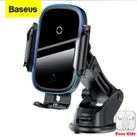 baseus qi car wireless charger 15w induction car mount fast wireless charging with car phone holder for iphone 11 samsung xiaomi