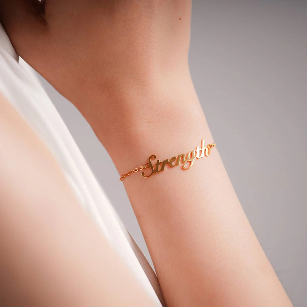 

Viksword Personalized Custom Name Bracele Bracelet for Women Stainless Steelt Customized Filver Classic Bracelets Women Jewelry