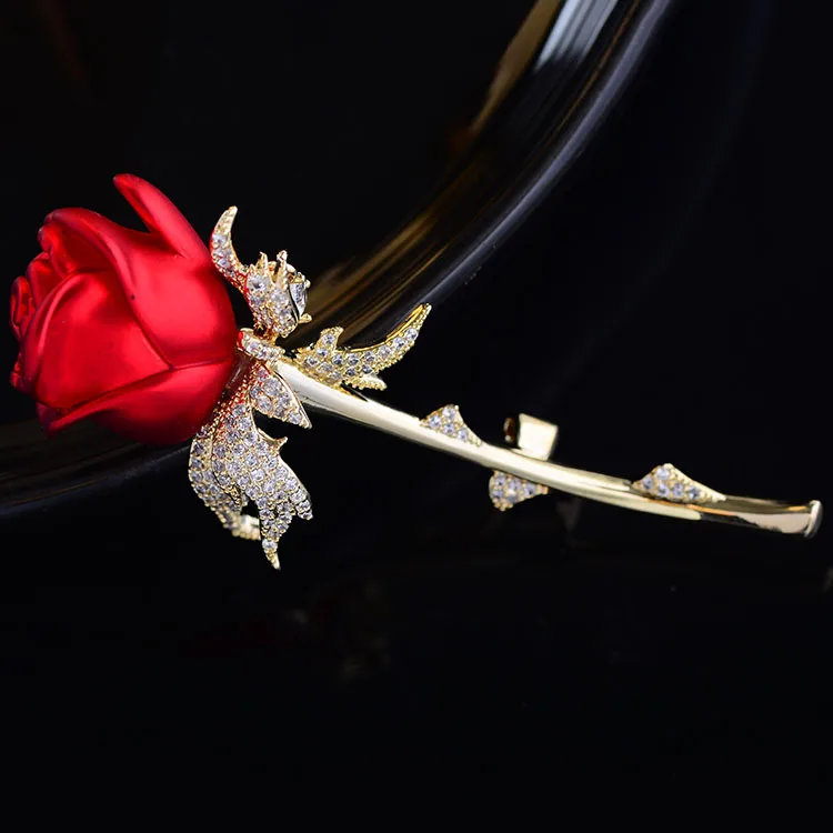 

Enamel Rose Brooch Valentine's Day Gift Romantic Temperament Dripping Accessories Female