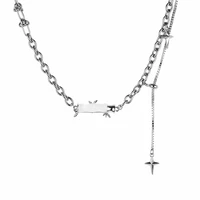 new light luxury necklace low neck pendant womens chain niche design advanced sense jewelry punk gothic lolita geometry
