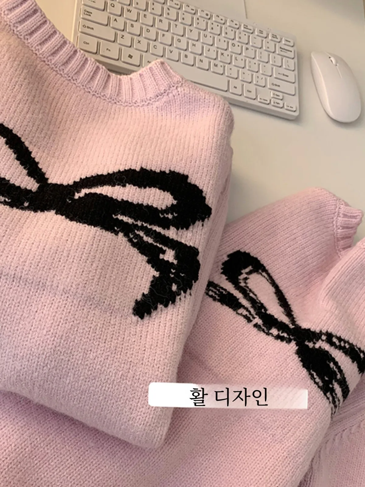 Duolaimei осень-зима 2024 свитер корейской серии с v-образным вырезом и бантом пуловер