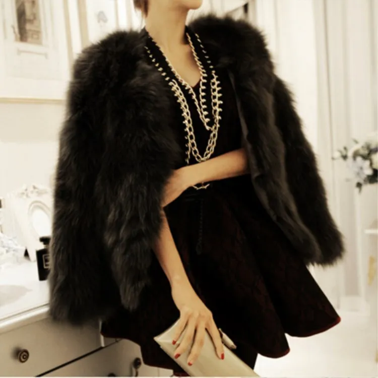 Women's Leather Fur Coat Winter Warm Imitation Fur Imitation Fox Fur Jacket Women Faux Fur Coat
