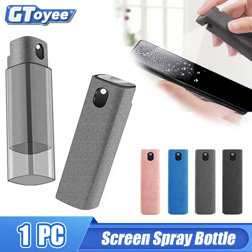 

2 In 1 Cell Phone Screen Cleaner Spray Bottle Computer Cell Phone Screen Dust Removal Tools Microfiber Cloth Cleaning Products